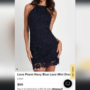 Lulus Navy Blue Lace Mini Dress